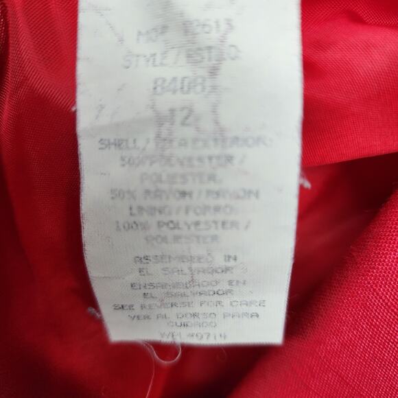 Sag Harbor Vintage Blazer 12 Red Suit Jacket Workwear Career Classic Rayon Blend - Picture 10 of 13